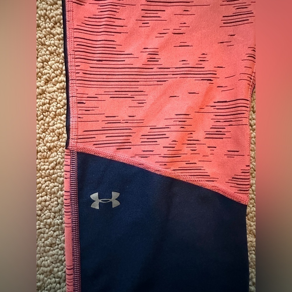 Under Armour Pink and Navy Compression Leggings - Picture 3 of 6